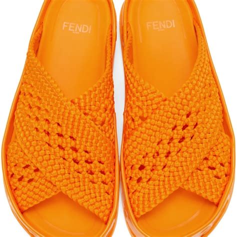 fendi reflections sandal|FENDI Raffia FF Woven Reflections Crisscross Slide Sandals 37 .